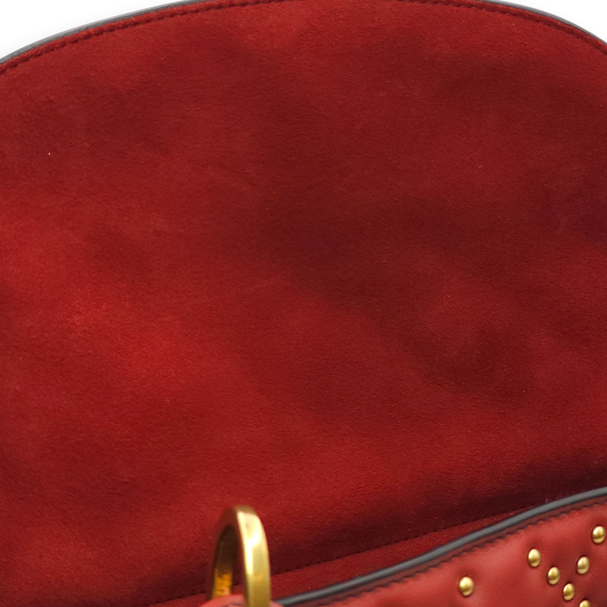 Beaded Lady Dior Red Top Handle Bag in Calfskin, Gold hardware