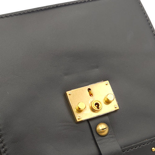 Dioraddict Square Flap Black Shoulder Bag in Calfskin, Gold hardware