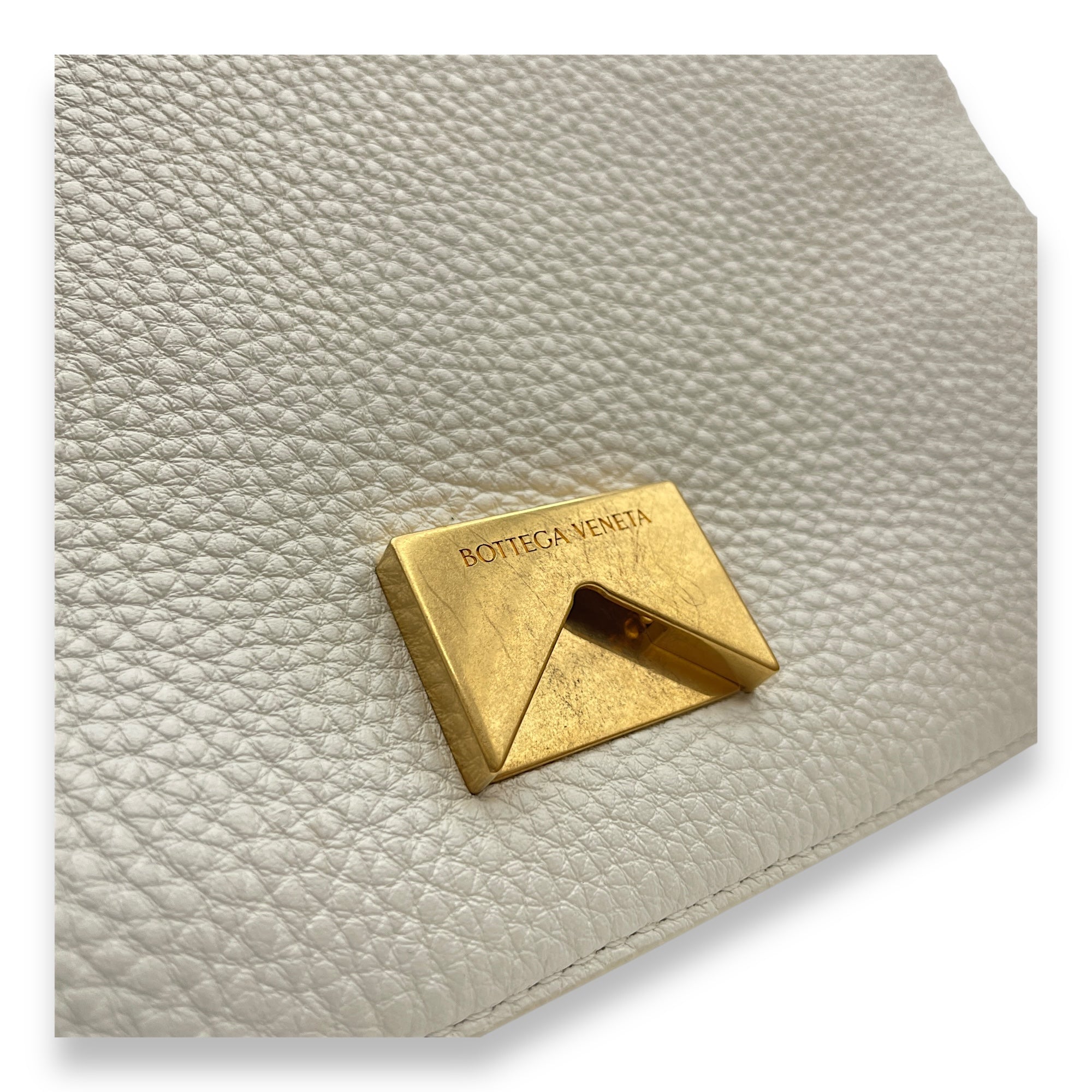 Mount White Crossbody Bag in Calfskin, Gold hardware