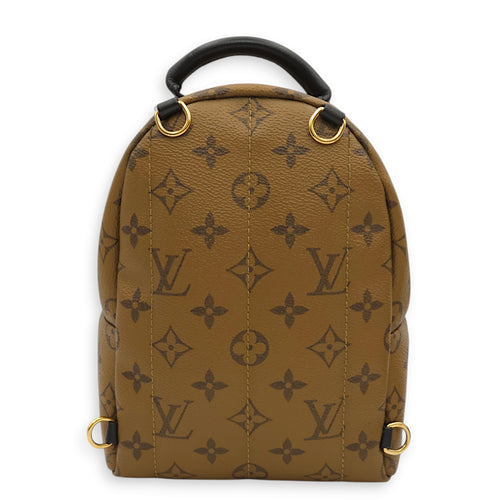 Palm Springs Mini Reverse Monogram Backpack in Monogram Coated Canvas, Gold hardware