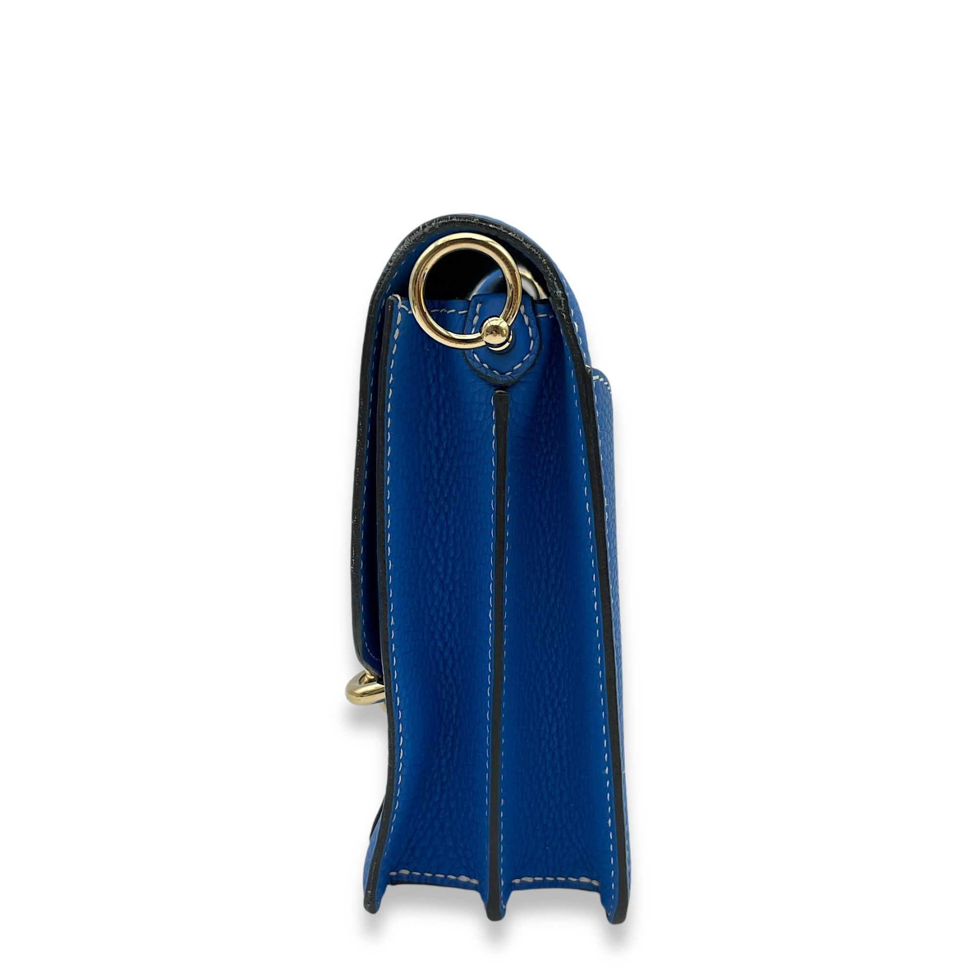 Roulis 23 Blue Hydra in Clemence, Gold hardware