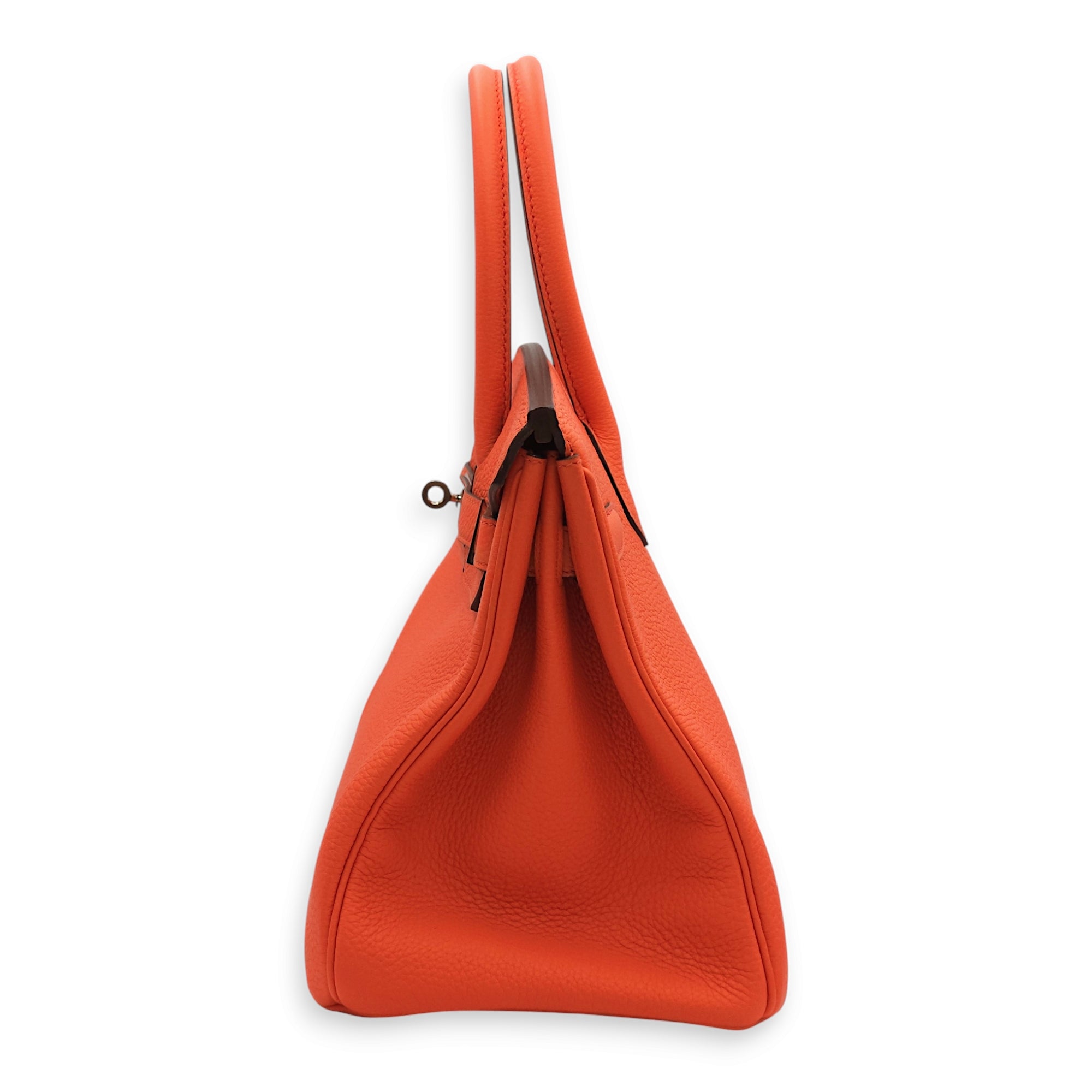 Birkin 30 Orange Poppy in Togo, Palladium hardware