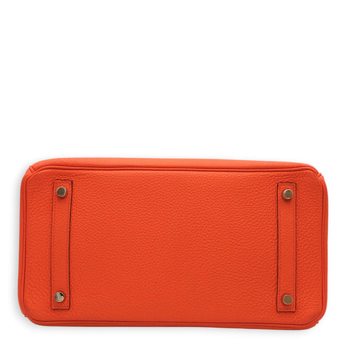 Birkin 30 Orange Poppy in Togo, Palladium hardware