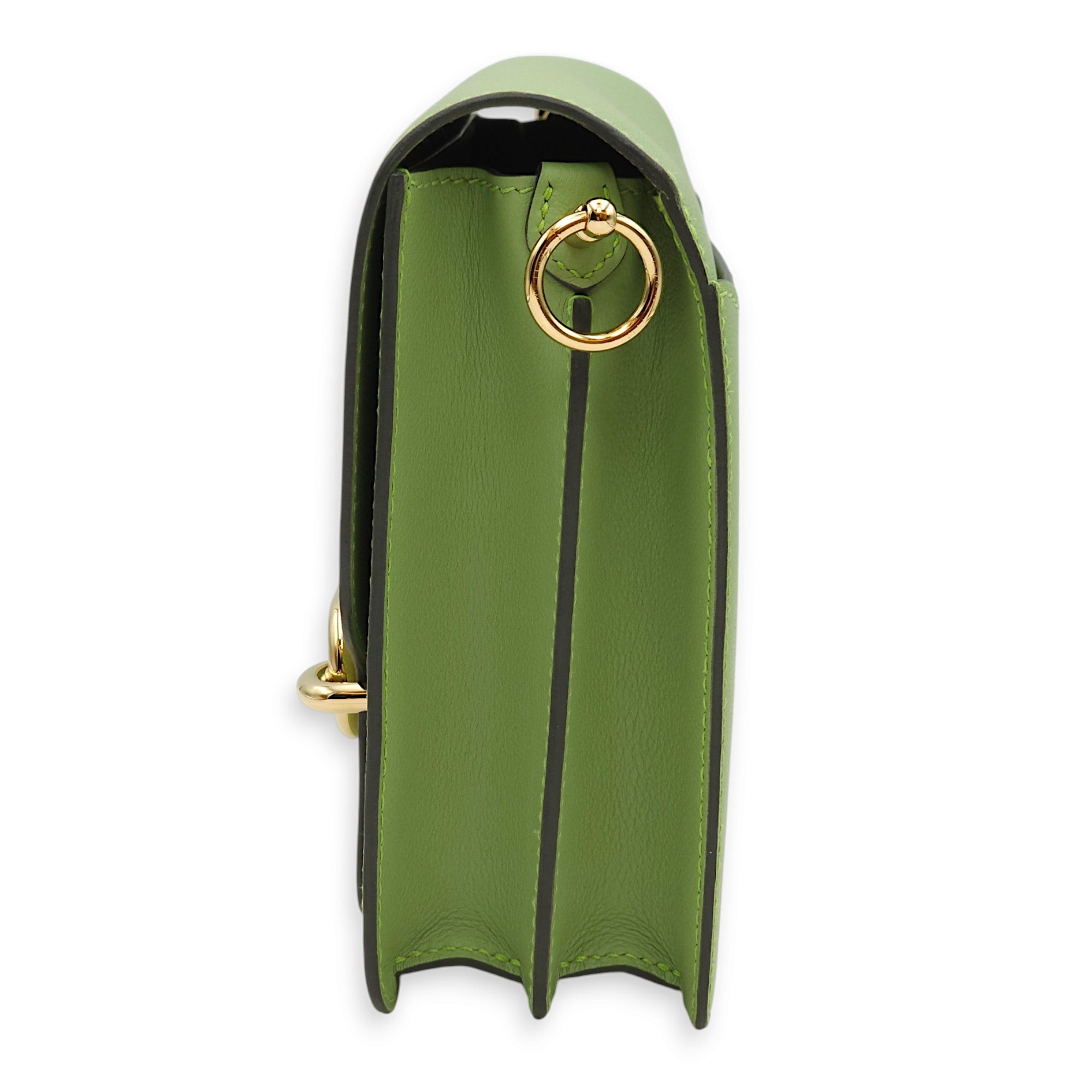Roulis 23 Vert Criquet in Evercolor, Permabrass hardware