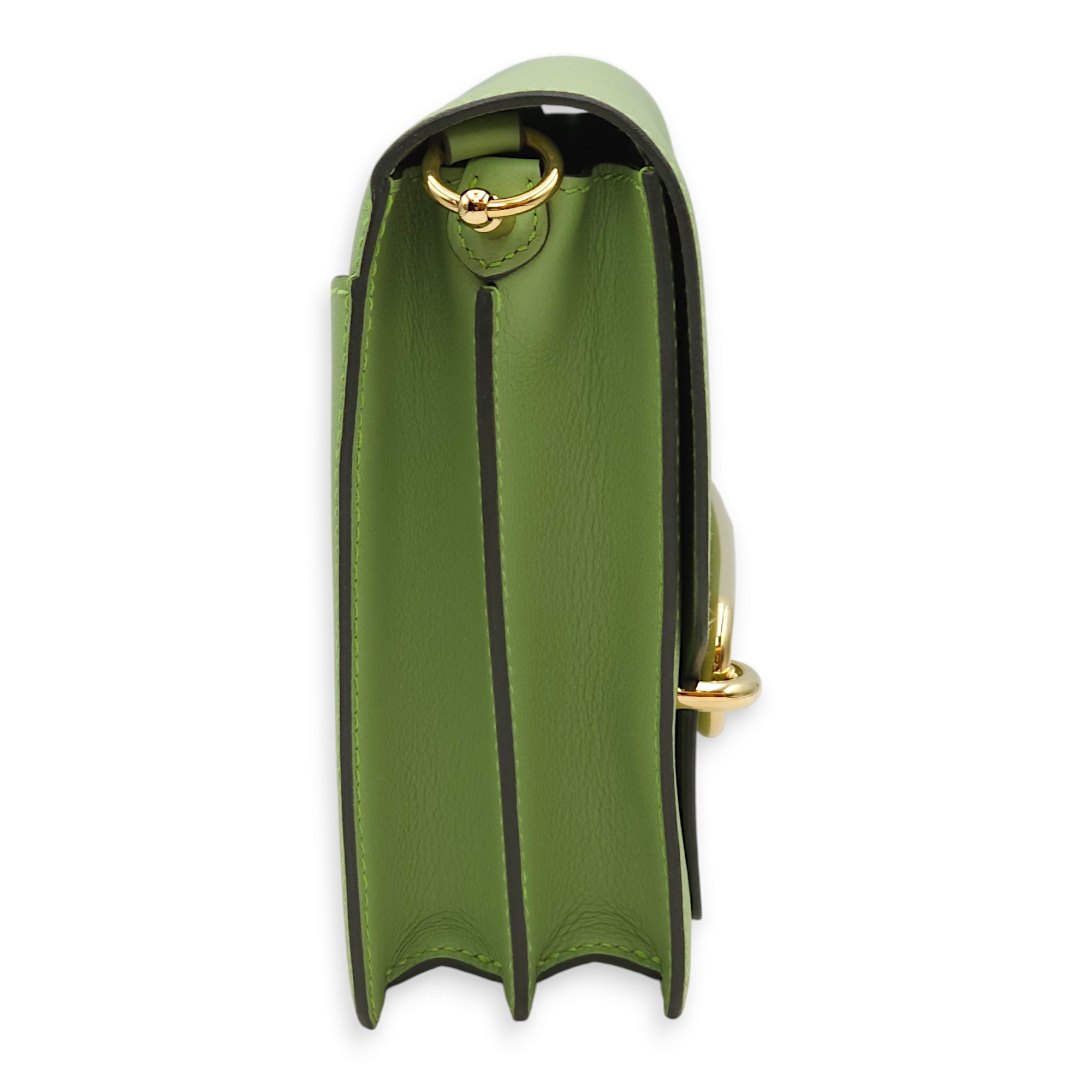 Roulis 23 Vert Criquet in Evercolor, Permabrass hardware