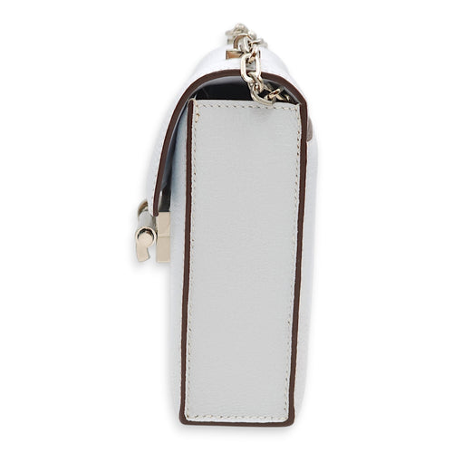Verrou Chaine Mini Blue Brune in Chevre Leather, Palladium hardware