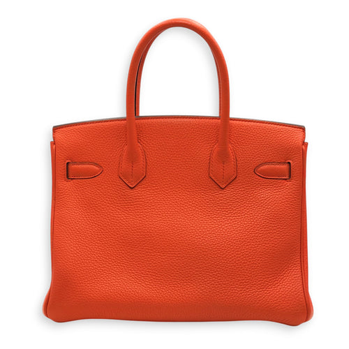 Birkin 30 Orange Poppy in Clemence, Gold hardware