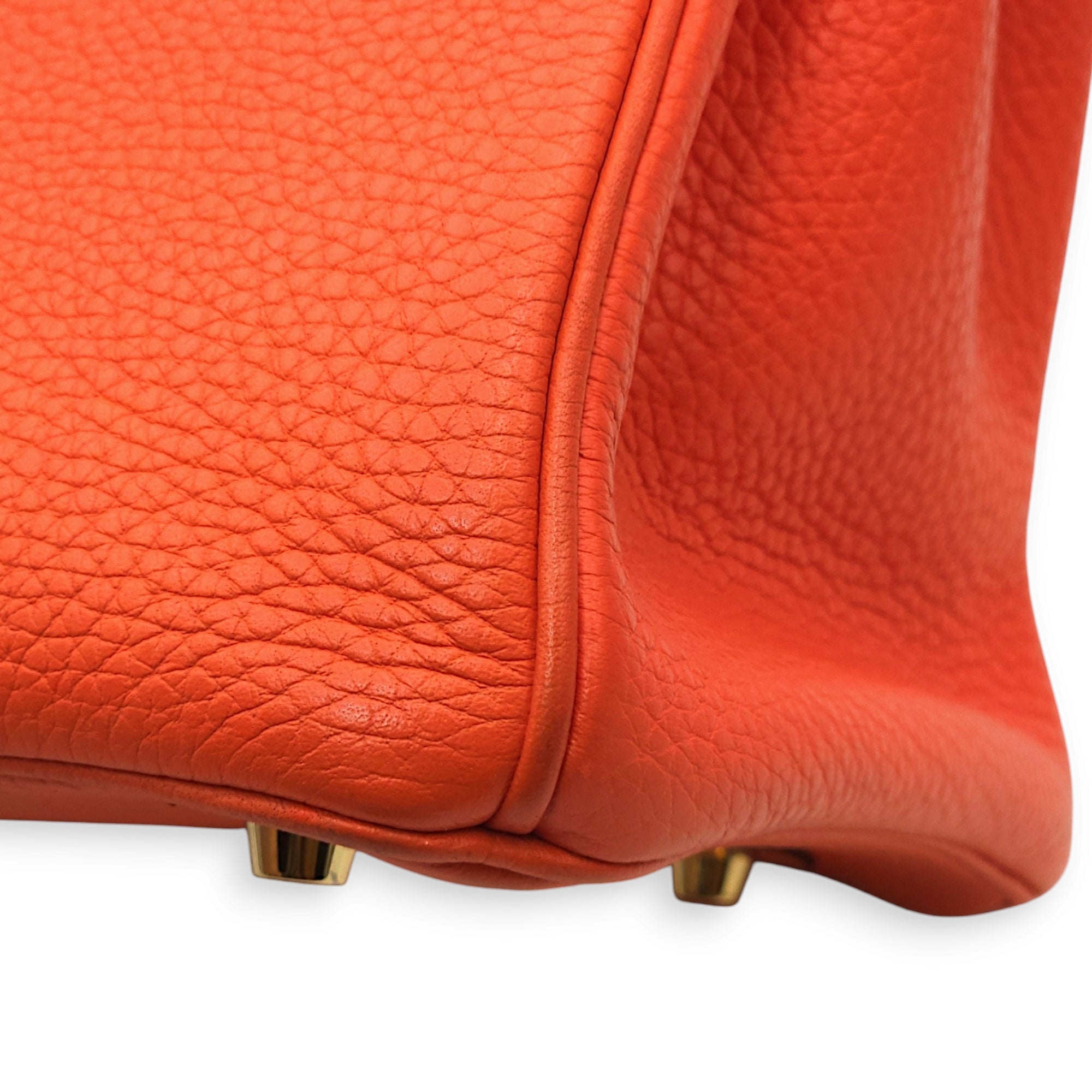 Birkin 30 Orange Poppy in Clemence, Gold hardware