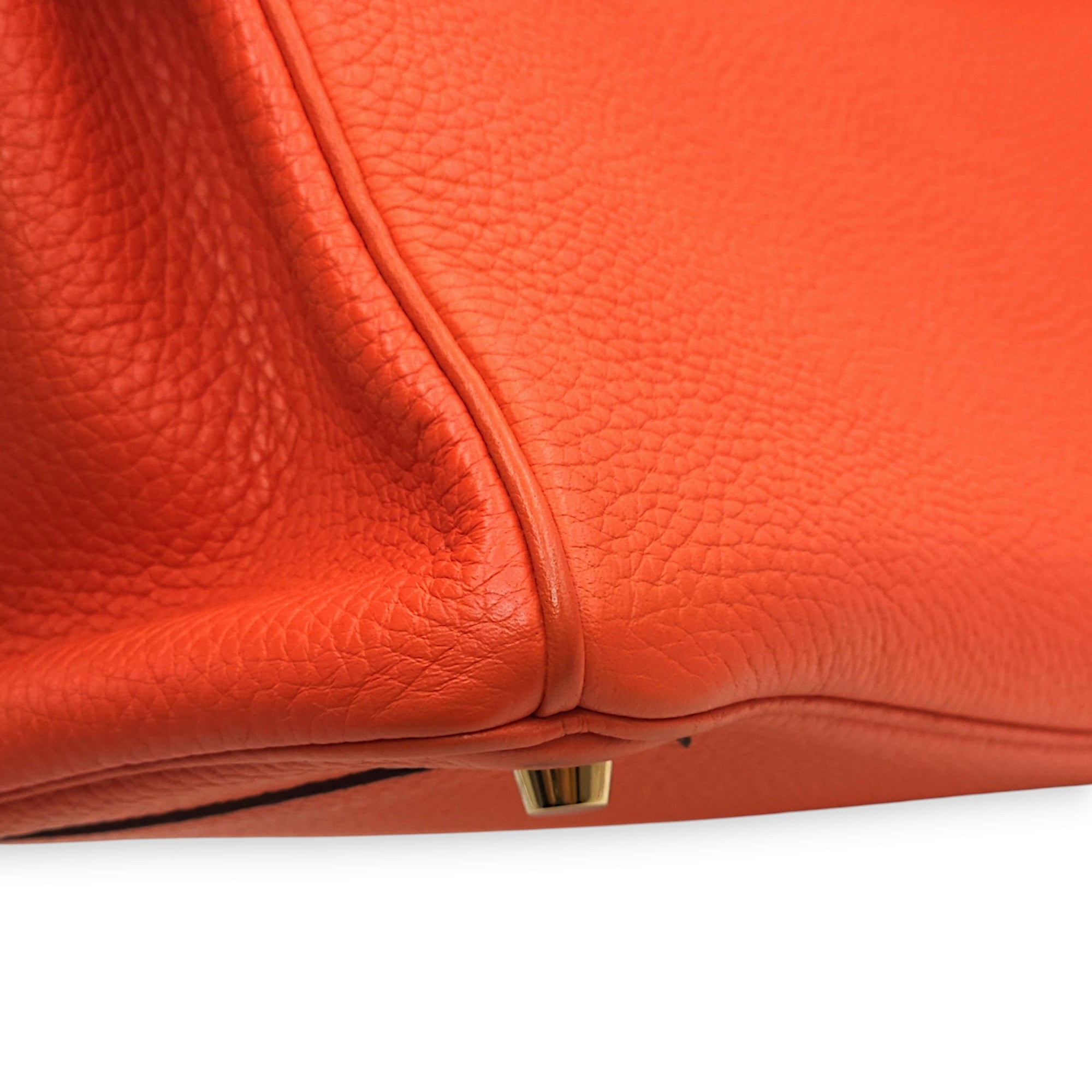 Birkin 30 Orange Poppy in Clemence, Gold hardware