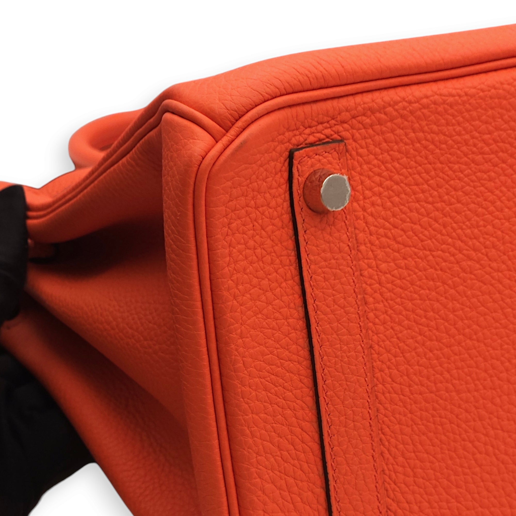 Birkin 30 Orange Poppy in Togo, Palladium hardware