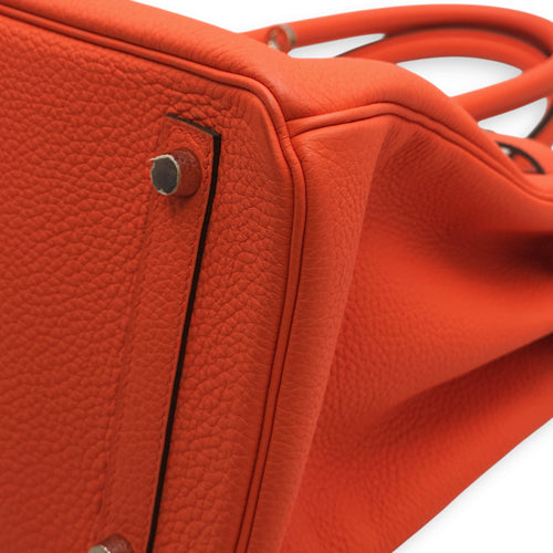 Birkin 30 Orange Poppy in Togo, Palladium hardware