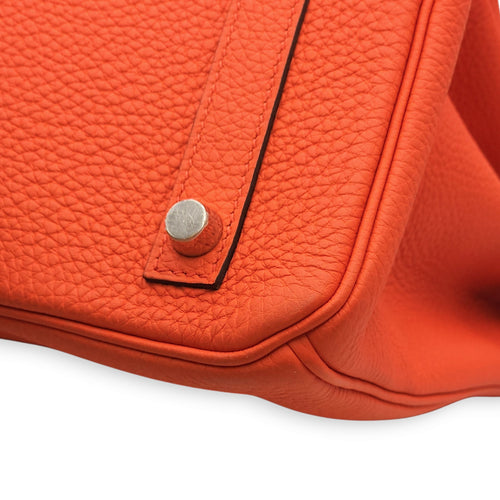 Birkin 30 Orange Poppy in Togo, Palladium hardware