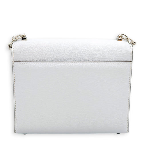 Verrou Chaine Mini Blue Brune in Chevre Leather, Palladium hardware