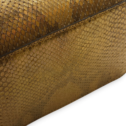 GG Gold Top Handle Bag in Python Leather, Gold hardware