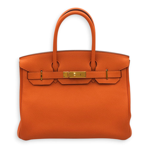 Birkin 30 Orange in Togo, Gold hardware