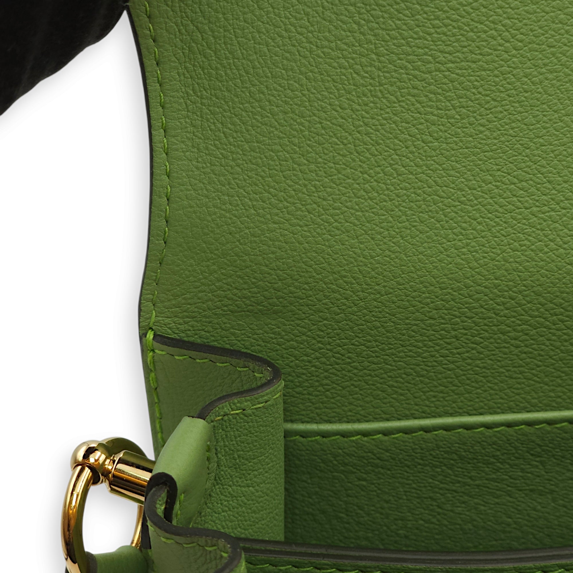 Roulis 23 Vert Criquet in Evercolor, Permabrass hardware