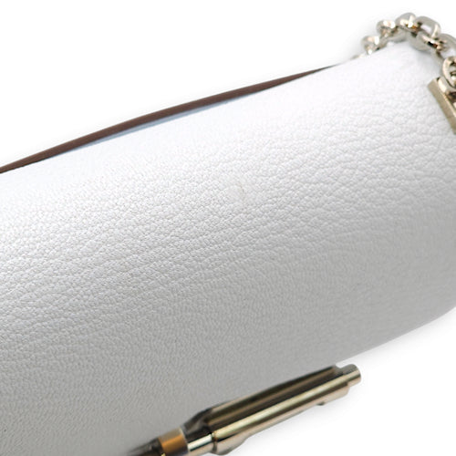 Verrou Chaine Mini Blue Brune in Chevre Leather, Palladium hardware