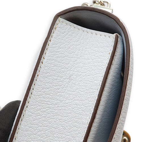 Verrou Chaine Mini Blue Brune in Chevre Leather, Palladium hardware