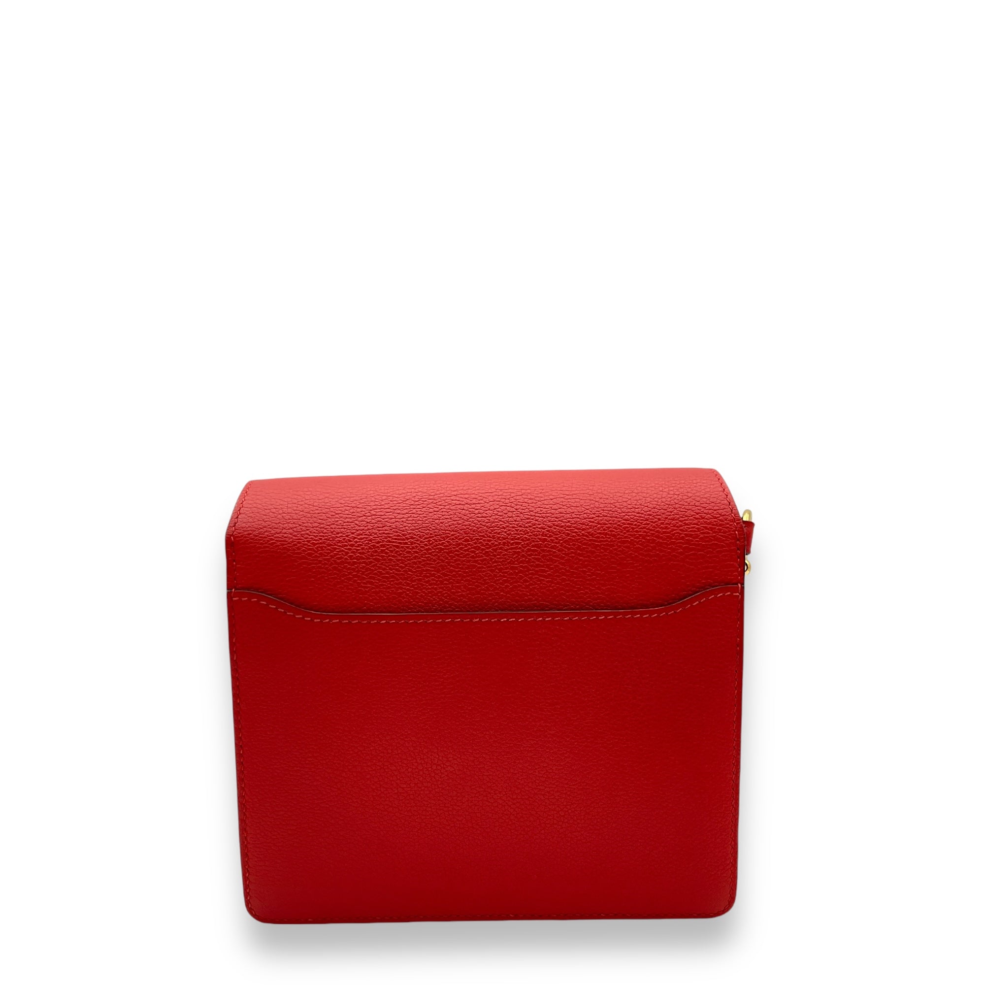 Roulis Mini Rouge Tomate in Evercolor Gold hardware C112082 2