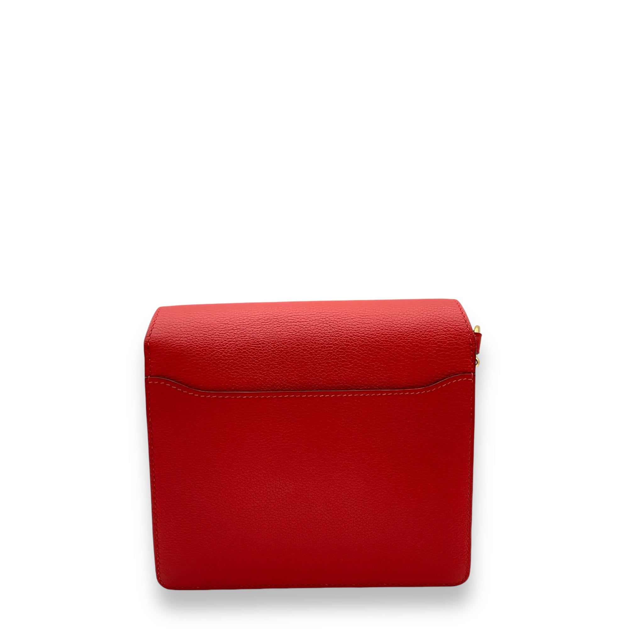 Roulis Mini Rouge Tomate in Evercolor, Gold hardware