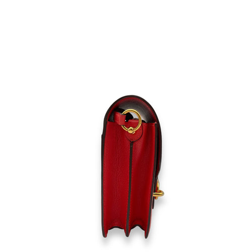 Roulis Mini Rouge Tomate in Evercolor, Gold hardware