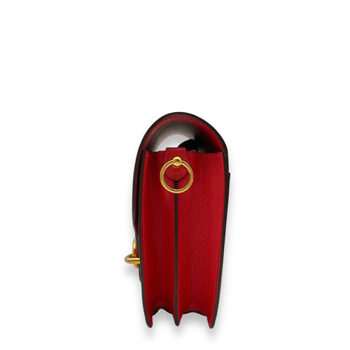 Roulis Mini Rouge Tomate in Evercolor, Gold hardware