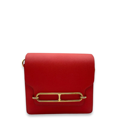 Roulis Mini Rouge Tomate in Evercolor Gold hardware C112082 1