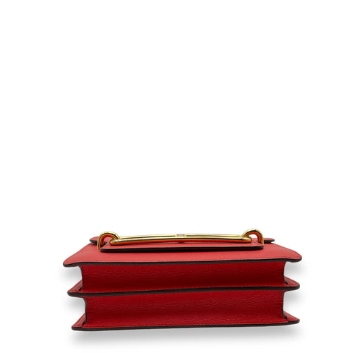 Roulis Mini Rouge Tomate in Evercolor Gold hardware C112082 5