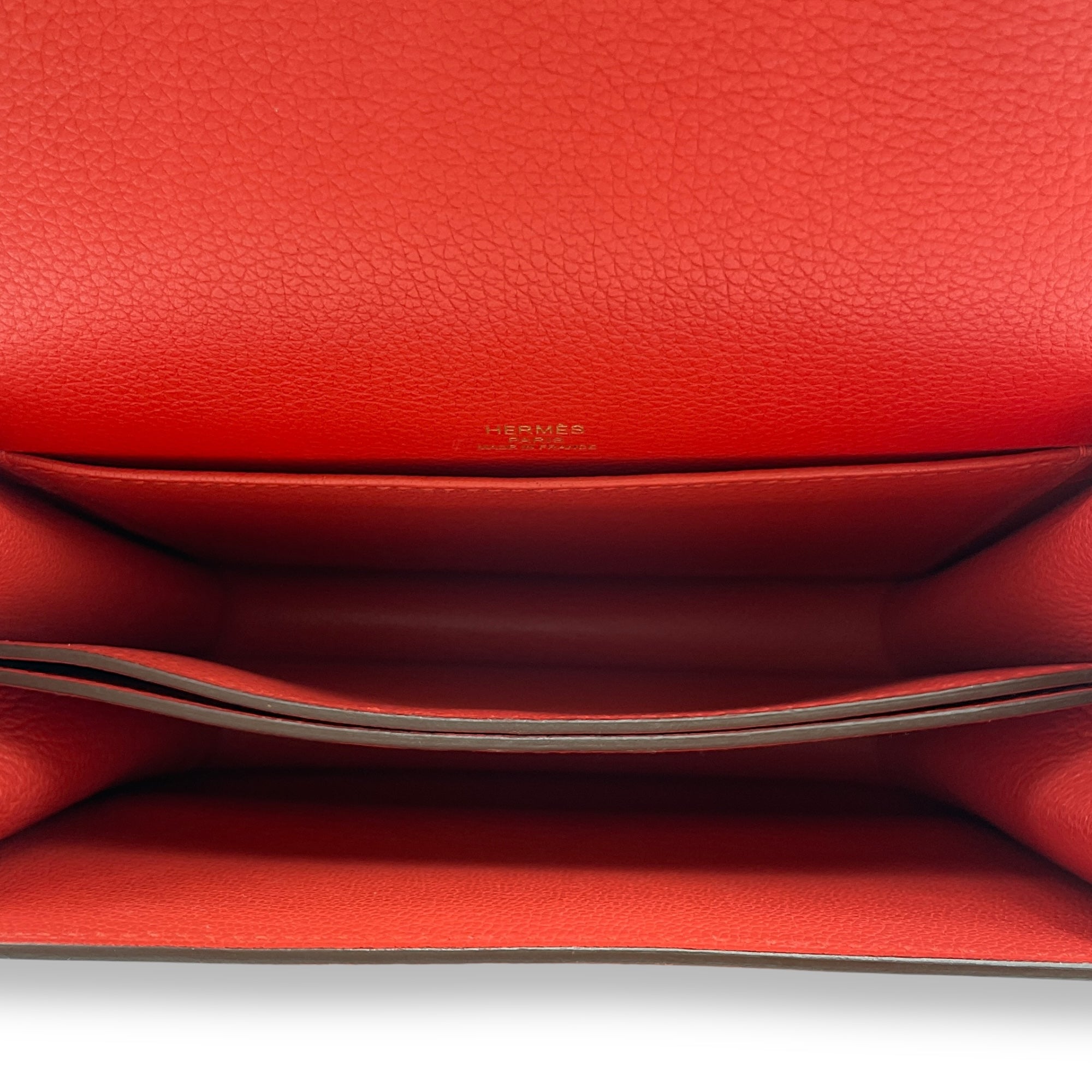 Roulis Mini Rouge Tomate in Evercolor Gold hardware C112082 6