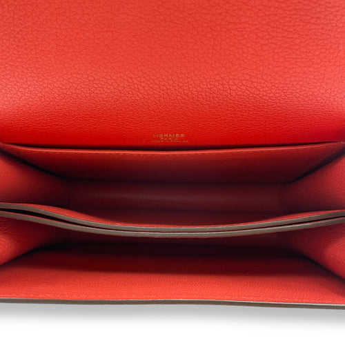 Roulis Mini Rouge Tomate in Evercolor Gold hardware C112082 6