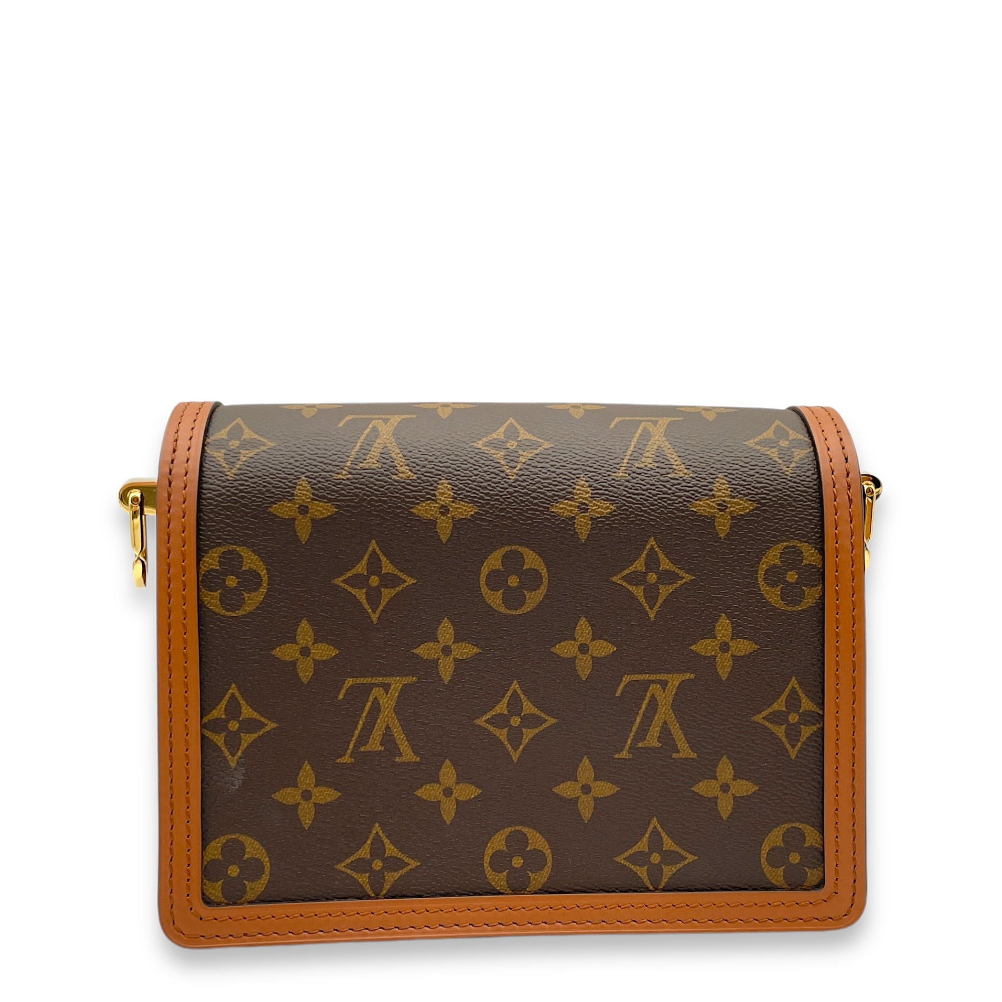 Dauphine Mini Reverse Monogram Shoulder Bag in Monogram Coated Canvas