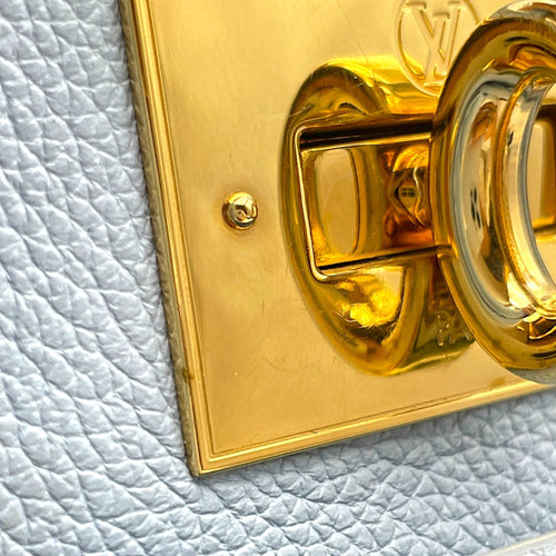 On My Side PM Blue Top Handle Bag in Calfskin Gold hardware CL2408-4432 8