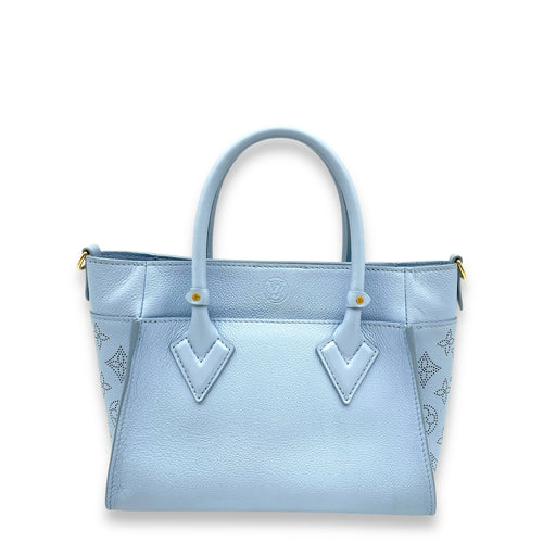 On My Side PM Blue Top Handle Bag in Calfskin Gold hardware CL2408-4432 2