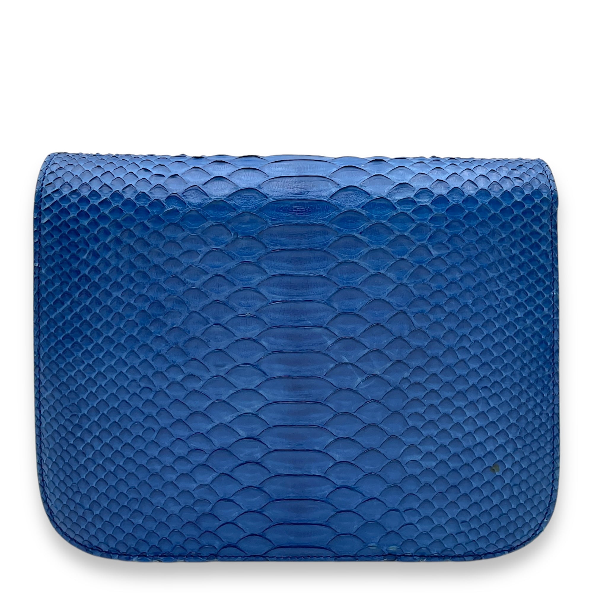 Box Medium Cobalt Shoulder Bag in Python Leather, Gold hardware