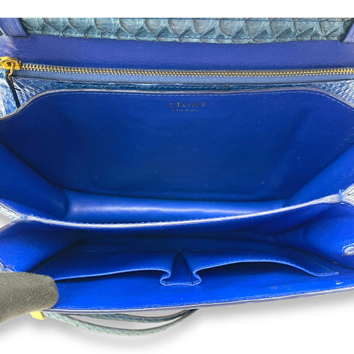 Box Medium Cobalt Shoulder Bag in Python Leather, Gold hardware