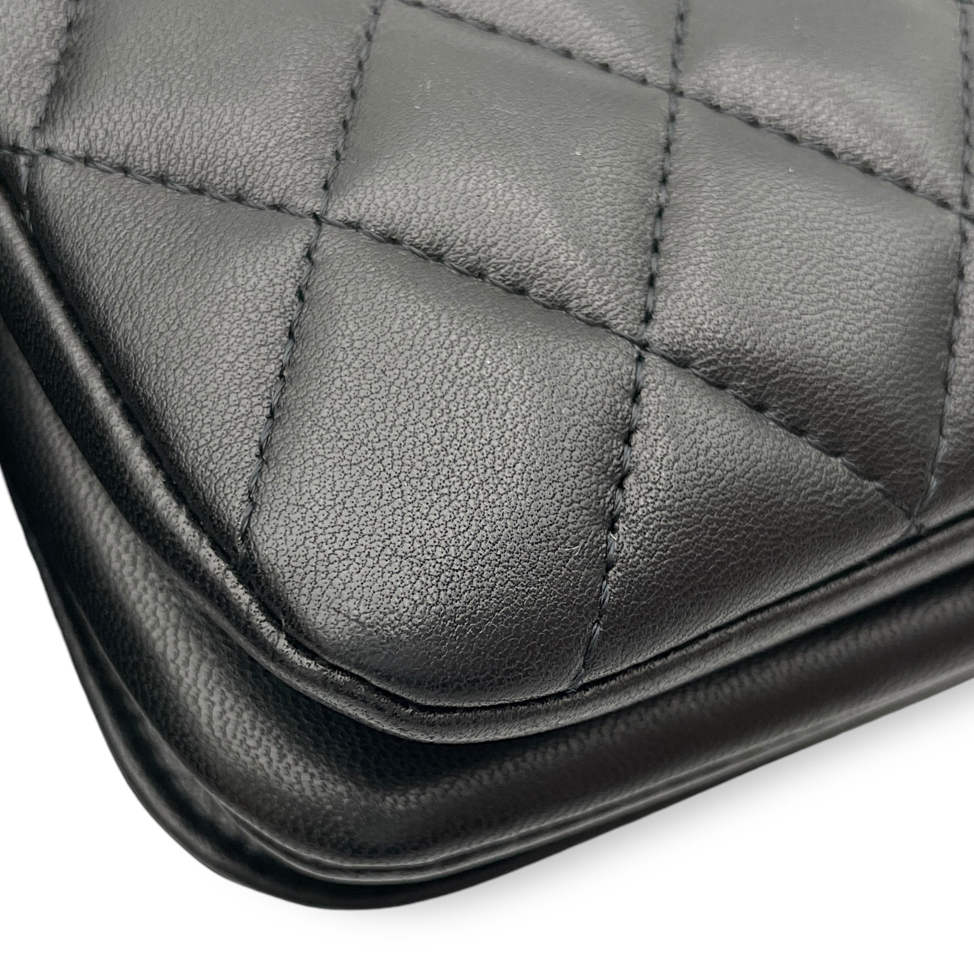 Butterfly Black Clutch in Lambskin, Palladium hardware