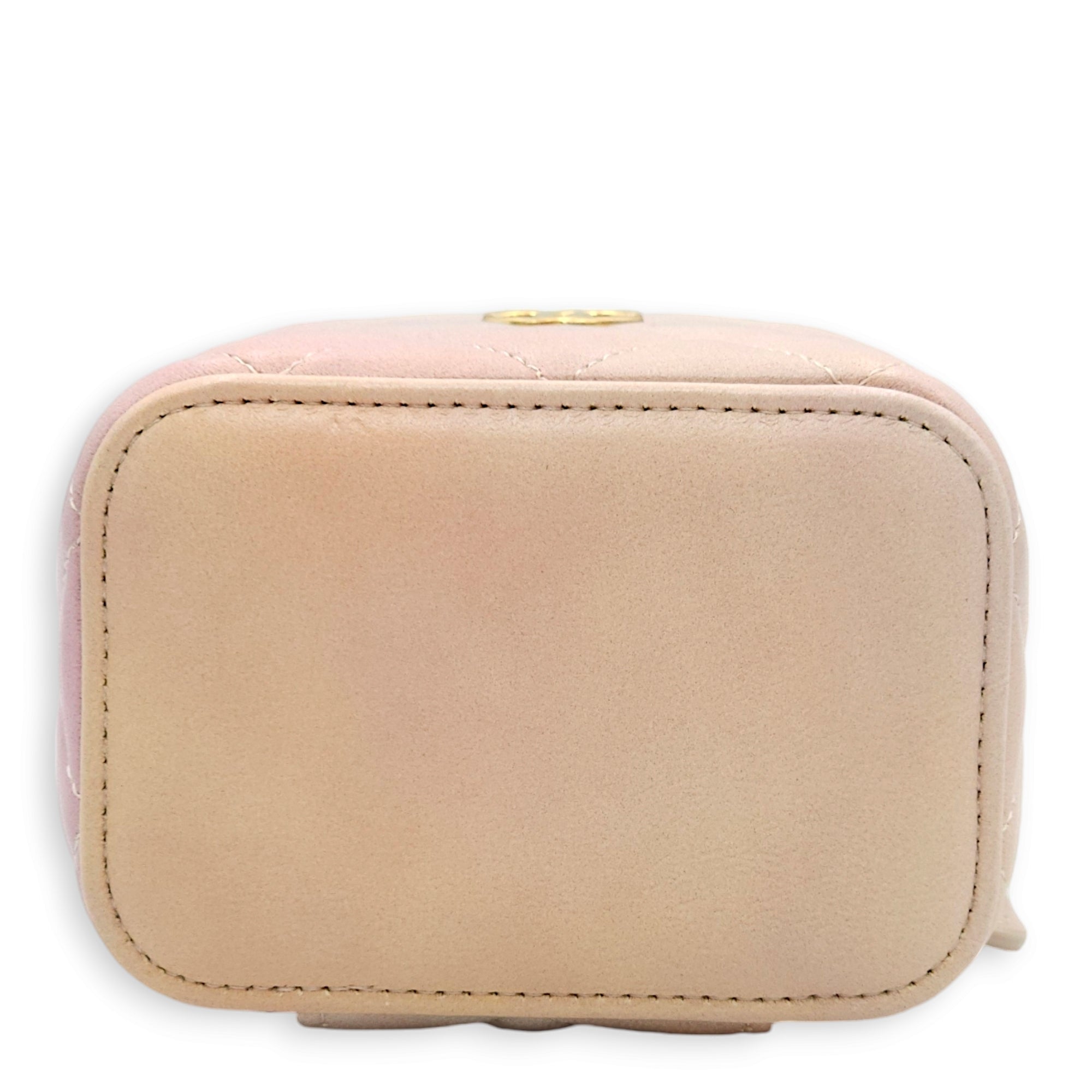 Vanity Mini Pink Crossbody Bag in Lambskin, Gold hardware