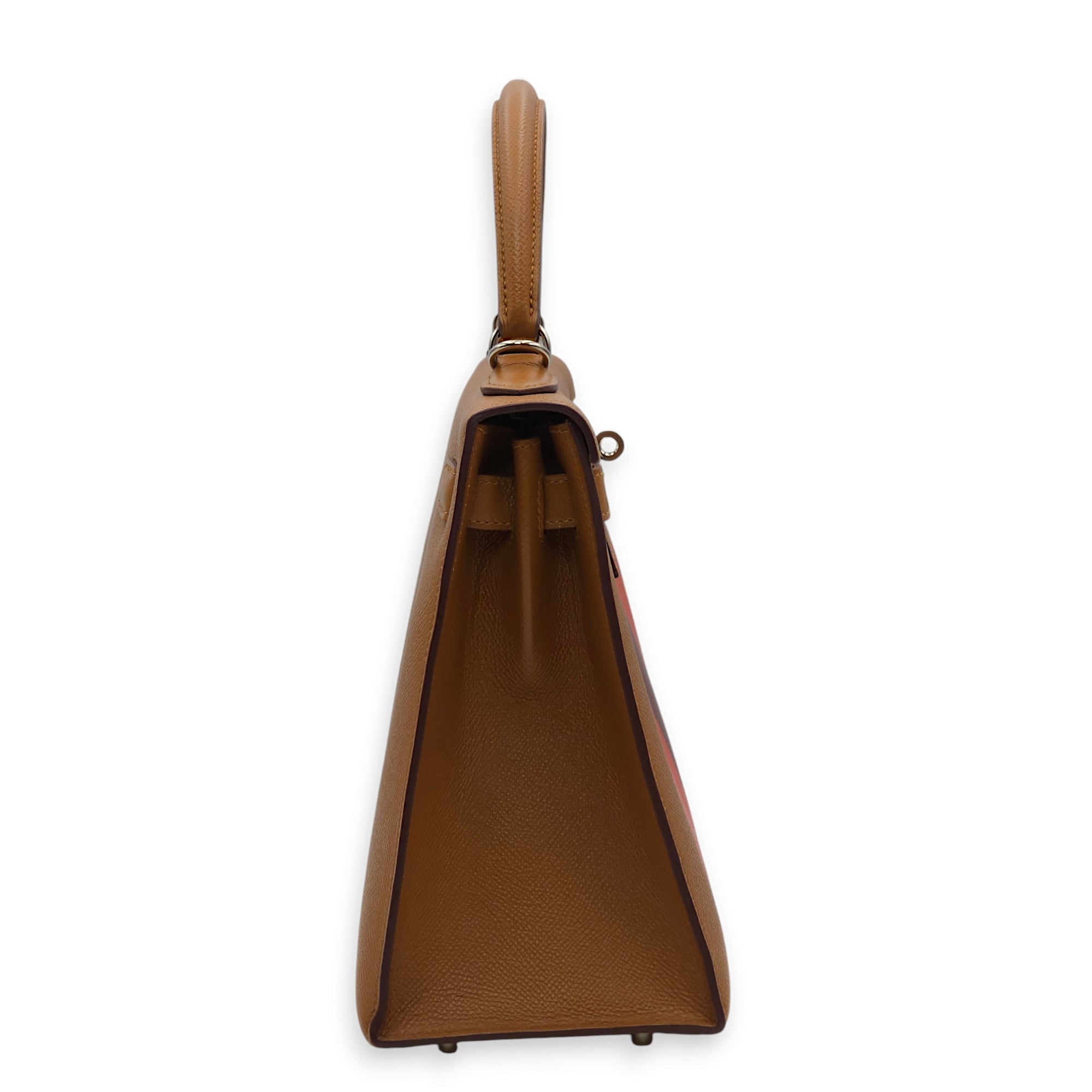 Sellier Kelly Letter H 28 Gold/Rouge H/Capucine in Epsom/Sombrero/Chevre Mysore Palladium hardware