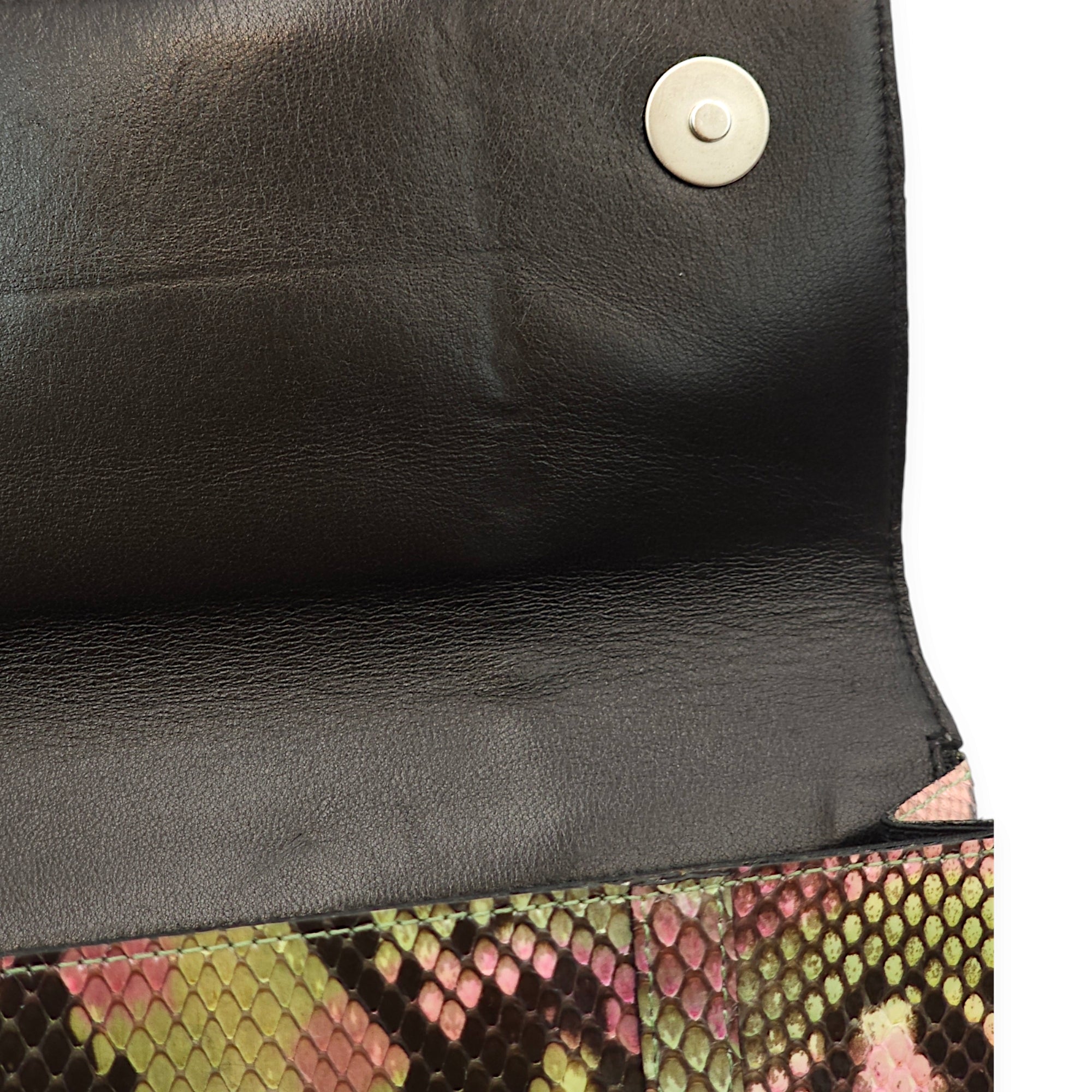 CC Flap Mini Multi-colour Top Handle Bag in Python Leather, Brushed Palladium hardware