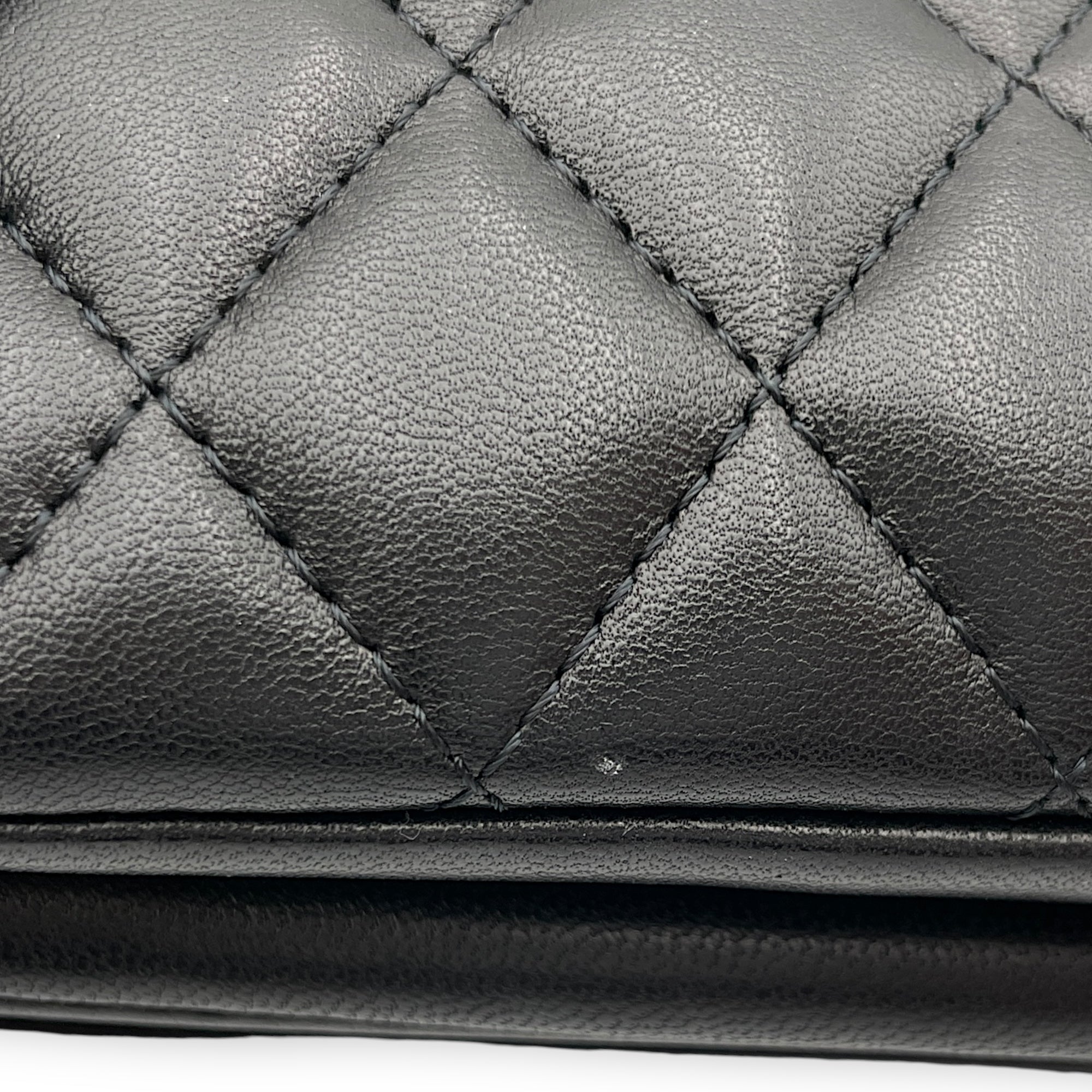 Butterfly Black Clutch in Lambskin, Palladium hardware