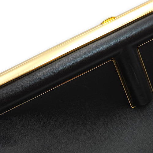 First Medium Black Shoulder Bag in Nappa Leather, Gold hardware