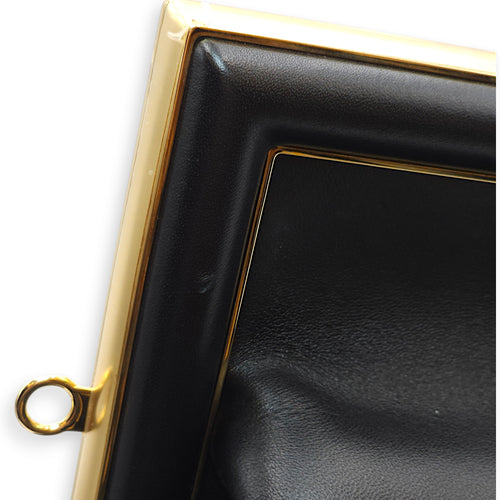 First Medium Black Shoulder Bag in Nappa Leather, Gold hardware