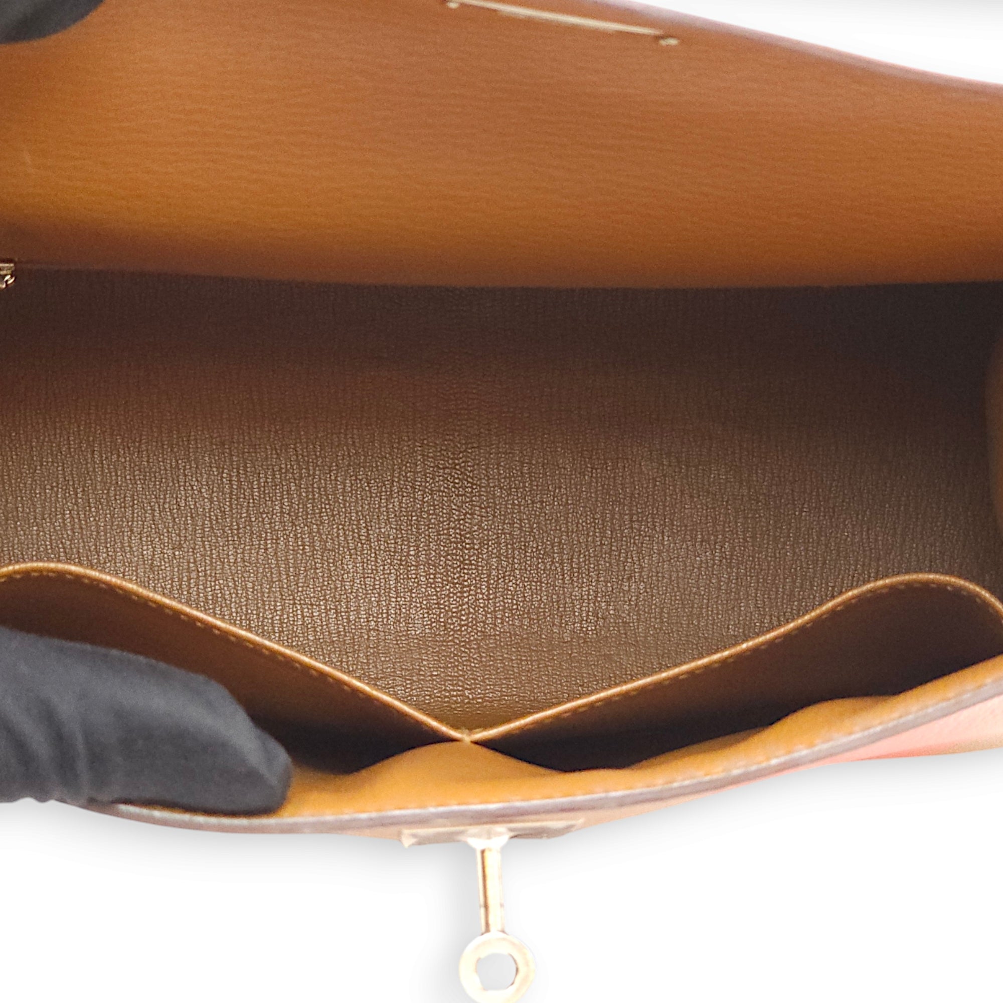 Sellier Kelly Letter H 28 Gold/Rouge H/Capucine in Epsom/Sombrero/Chevre Mysore Palladium hardware