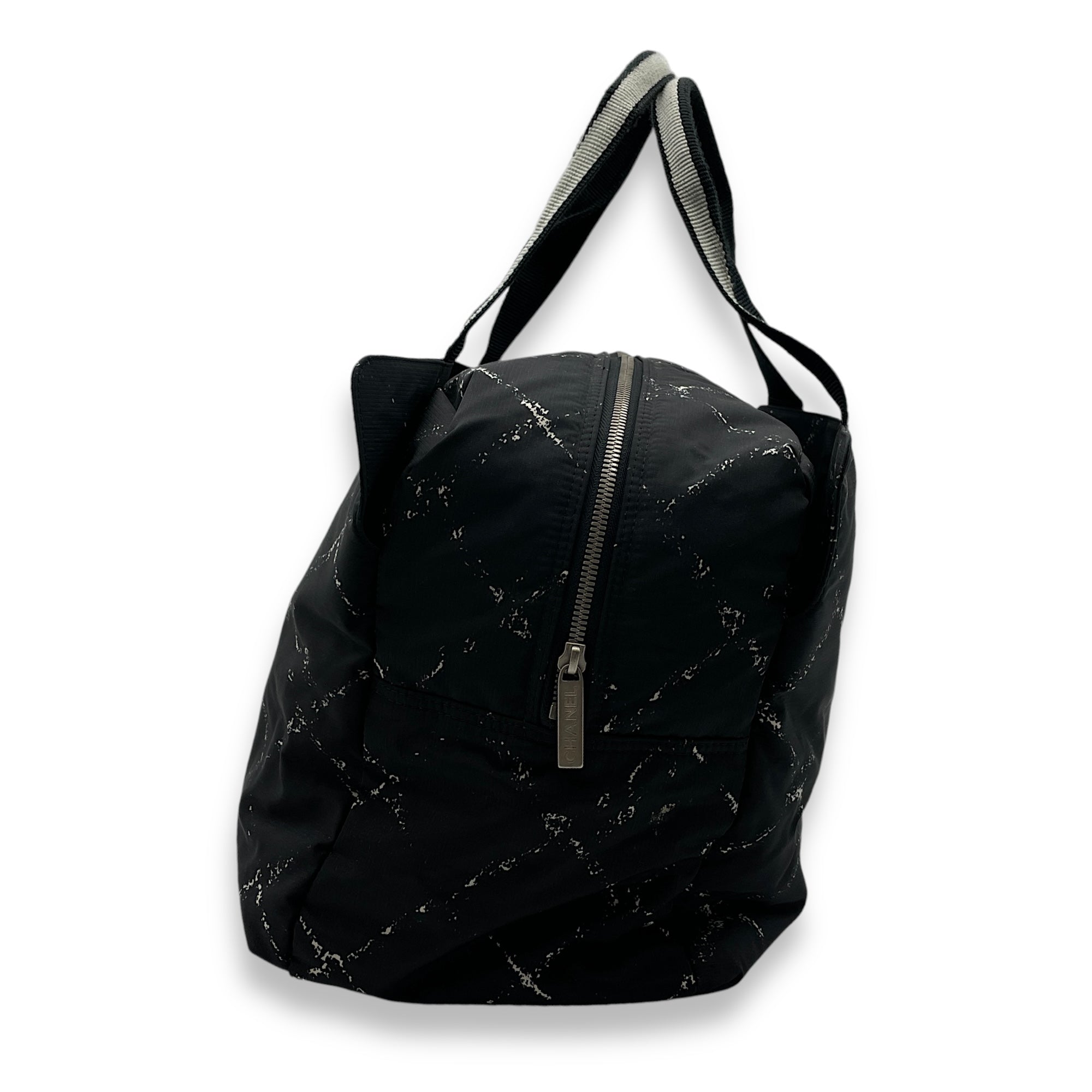 Quilted by the Sea  Others Black/White  Tote Bag in Nylon Palladium hardware C108160 3