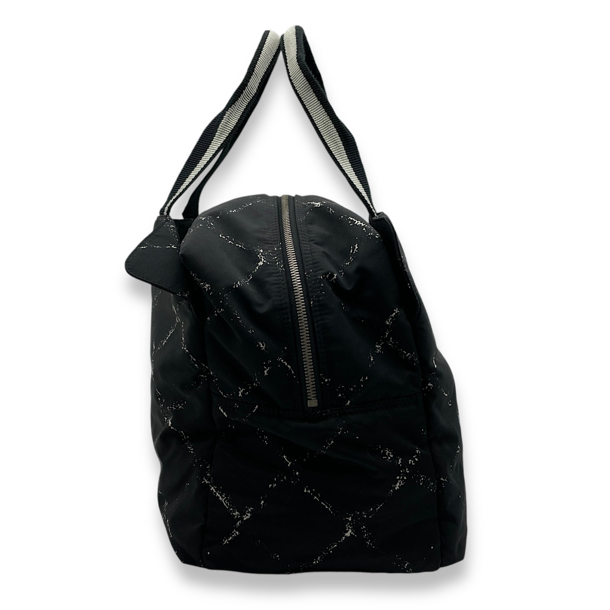 Quilted by the Sea Black/White Tote Bag in Nylon, Palladium hardware