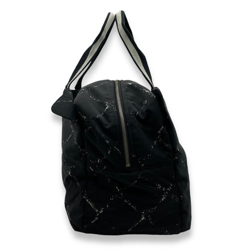 Quilted by the Sea Black/White Tote Bag in Nylon, Palladium hardware