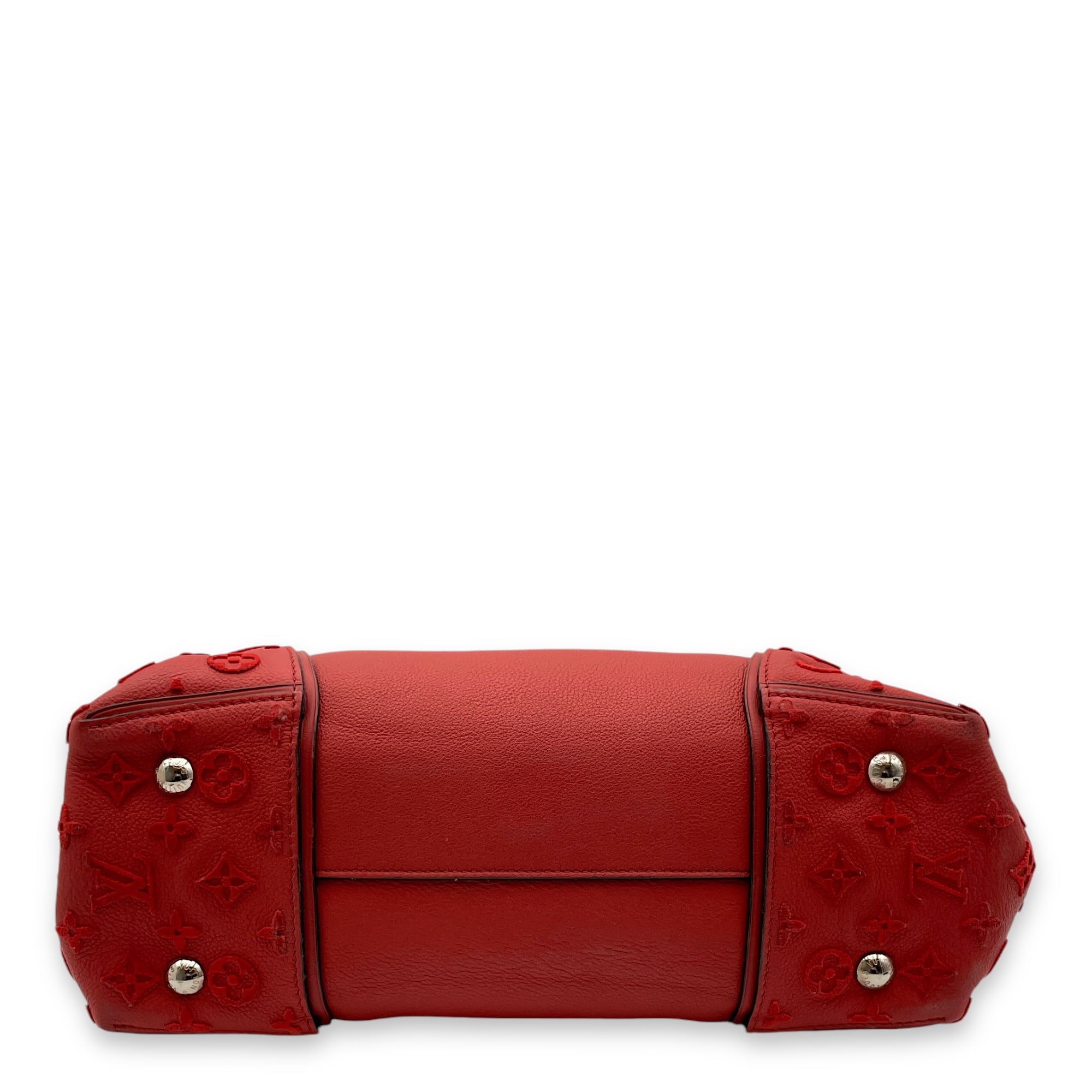 W Red Tote Bag in Calfskin, Palladium hardware