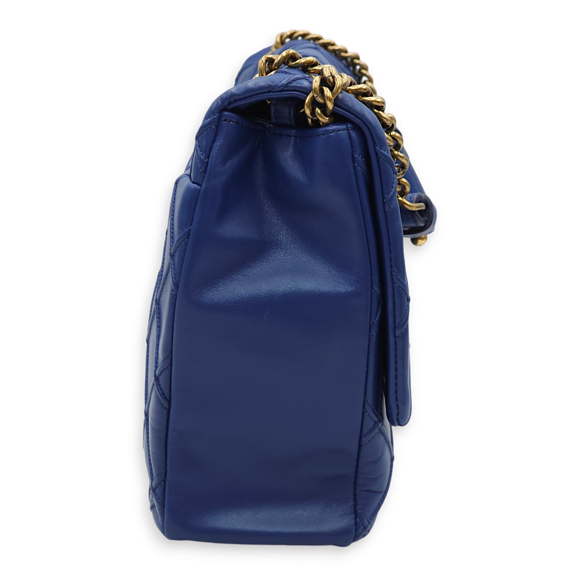 Seasonal Reissue Flap Royal Blue Shoulder Bag in Lambskin, Gold hardware