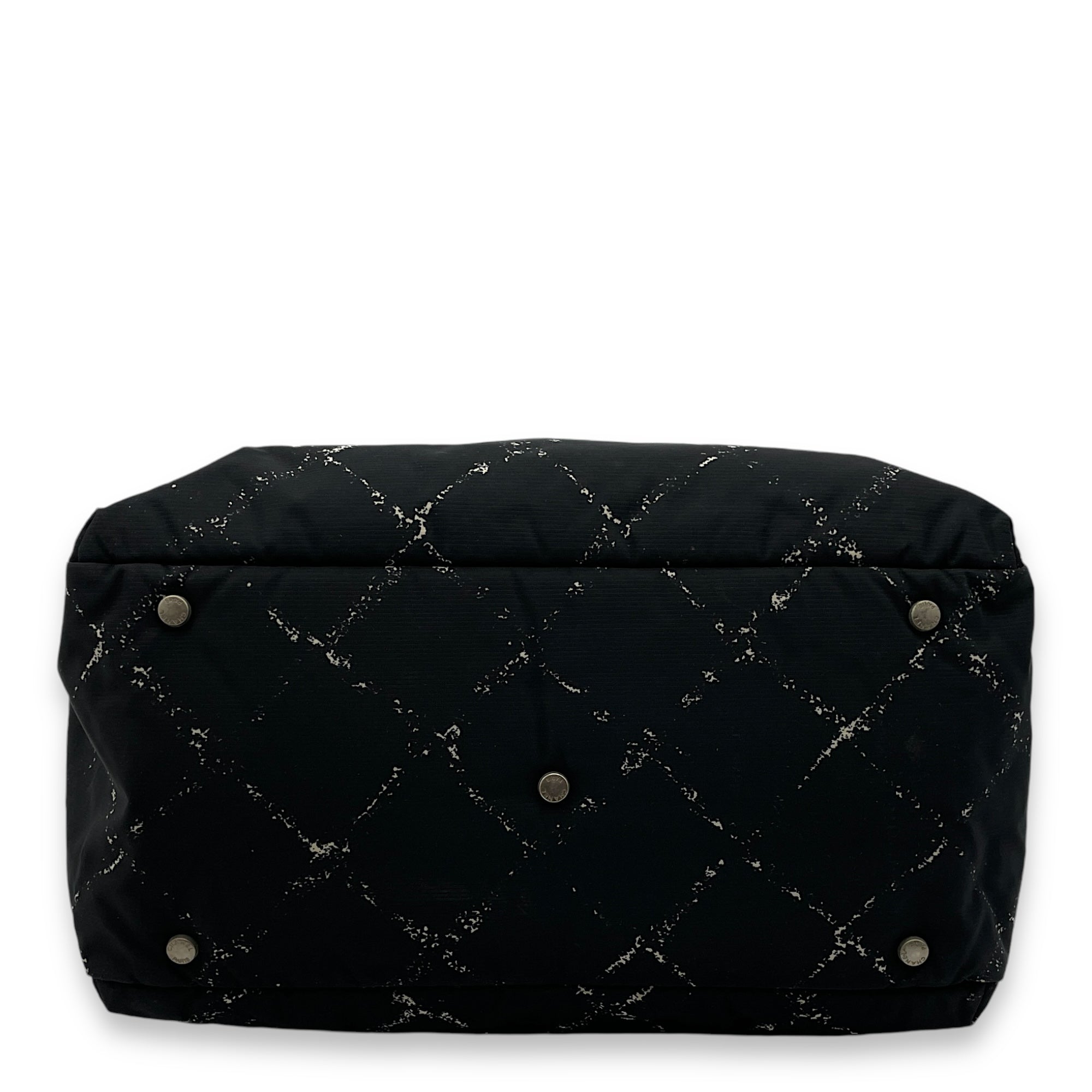 Quilted by the Sea  Others Black/White  Tote Bag in Nylon Palladium hardware C108160 4