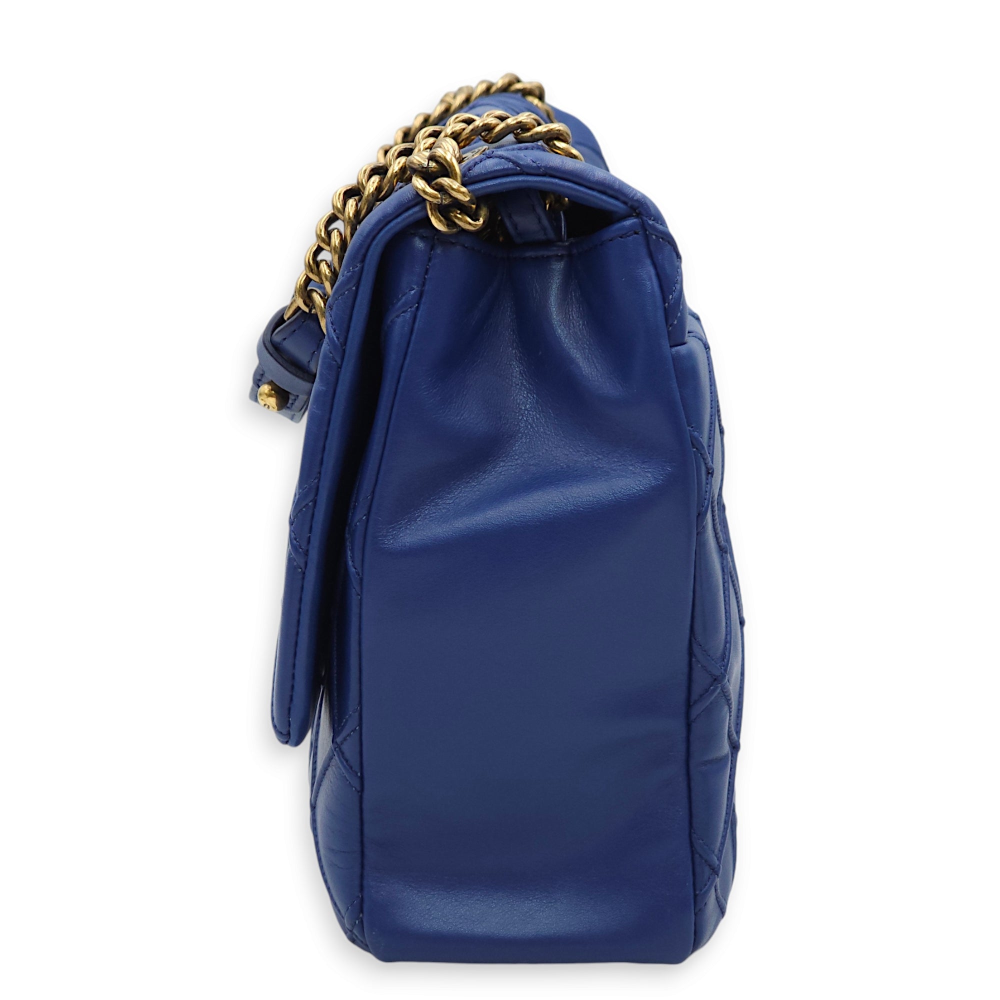 Seasonal Reissue Flap Royal Blue Shoulder Bag in Lambskin, Gold hardware